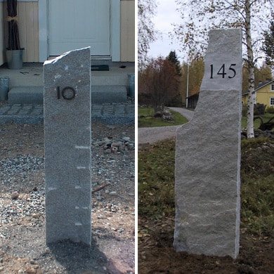 Kivitolpat talonnumeroilla
